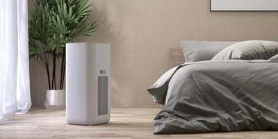 Air purifier in bedroom to reduce mold spores