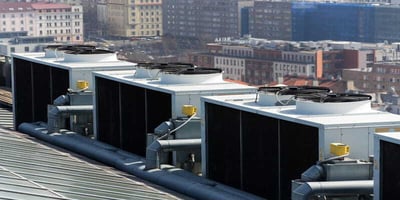Commercial HVAC units installed on a rooftop