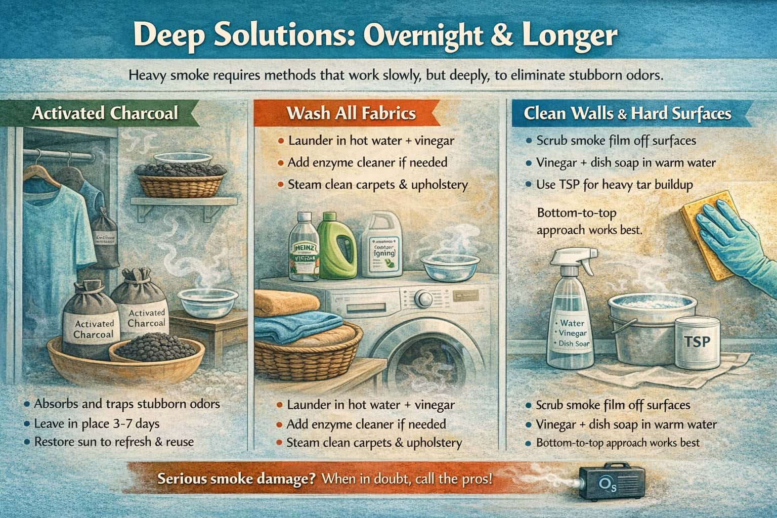 Deep solutions to remove cigarette smell overnight and longer