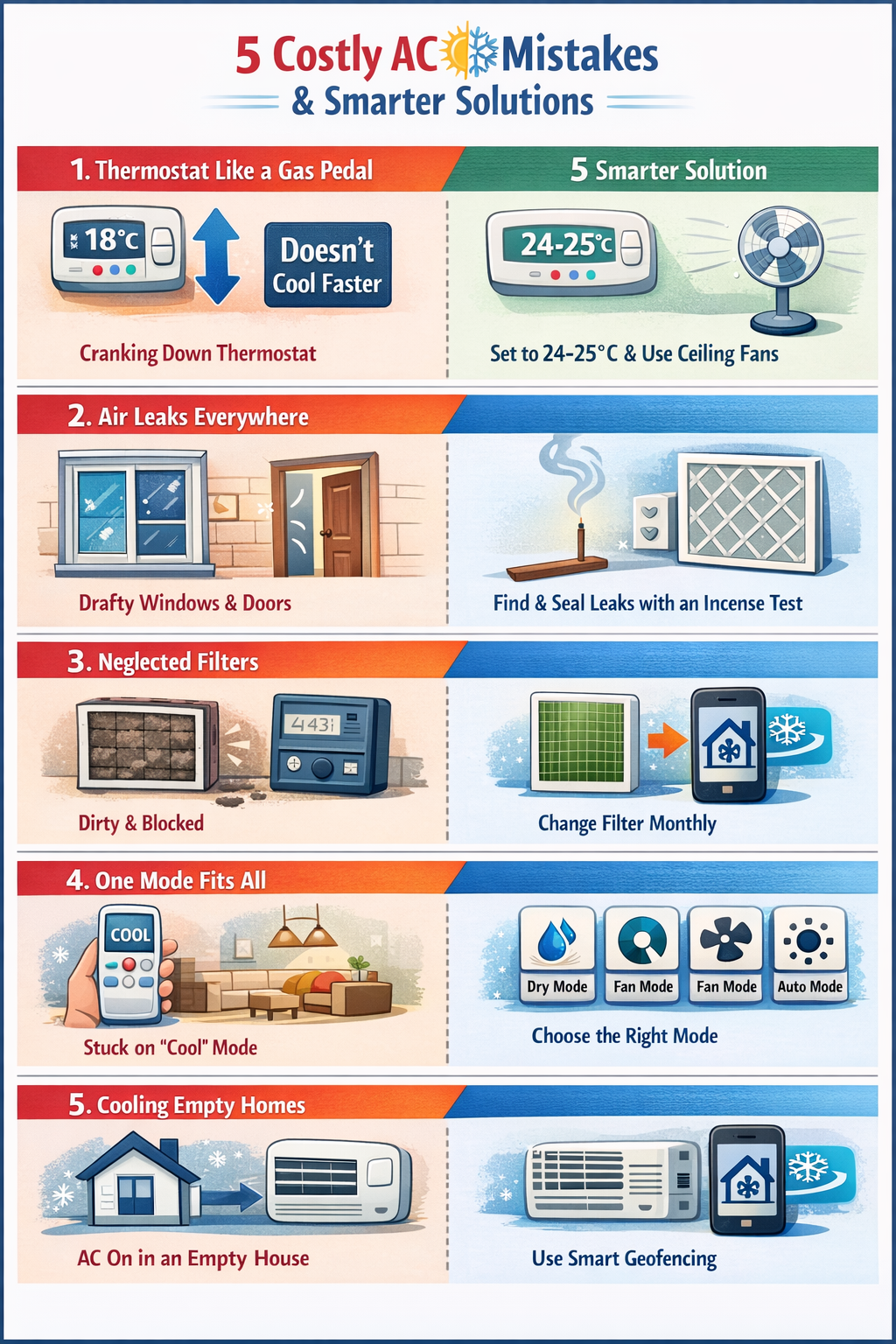 AC mistakes and solutions