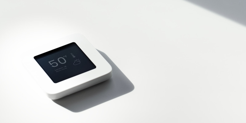 A modern smart thermostat enables users to efficiently control their energy consumption.